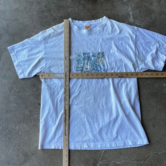 VINTAGE POTTO PORTUGAL SHIRT ART TOURISM NOVELTY MOSAIC GRAPHIC TEE WHITE MEN XL - Picture 3 of 5